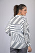 Zigzag print for women western wear top party wear and daily use Black Striped Full Sleeves Top (OTL-TPS1096)